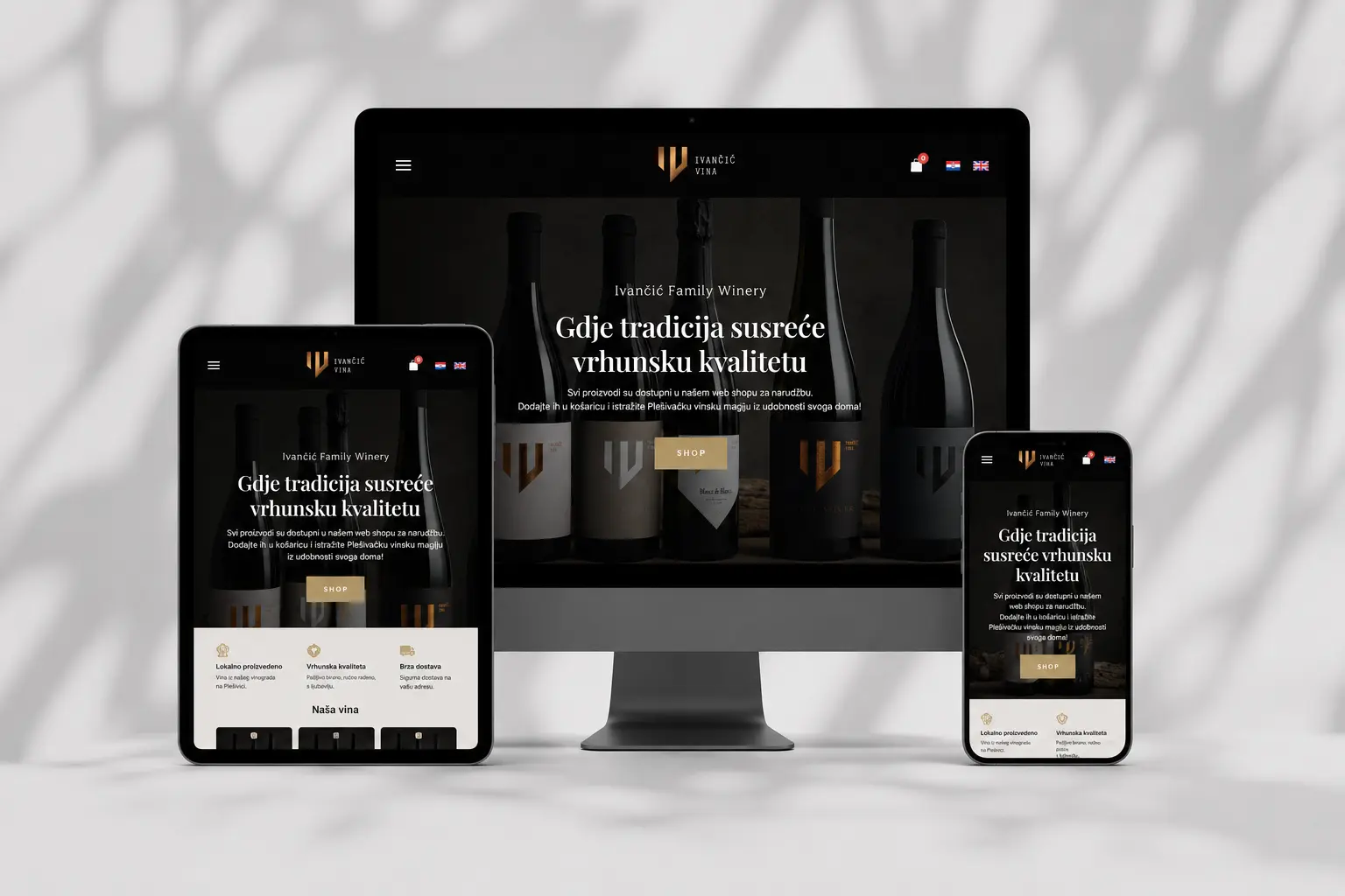 Izrada web stranice za Ivančić Family Winery