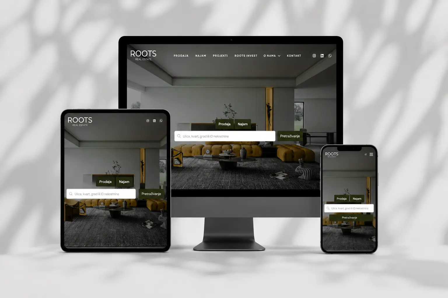 Izrada web stranice za agenciju za nekretnine Roots Real Estate